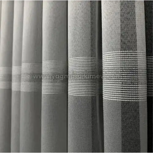 Anotella Desen Simli Şeritli Lüks Armür Tül Perde