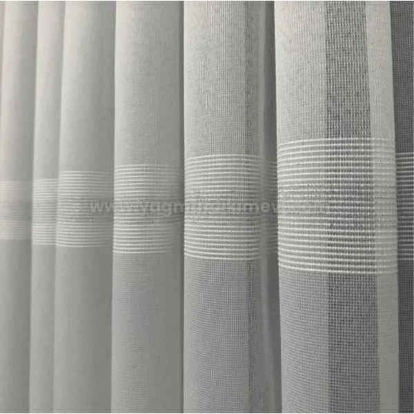 Anotella desenli simli armür tül perde – bantlı, tok duruşlu lüks tül perde modeli