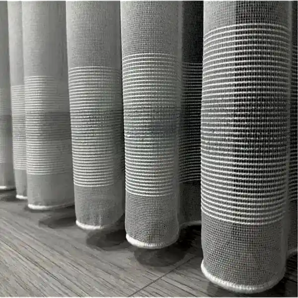 Anotella desenli simli armür tül perde – bantlı, tok duruşlu lüks tül perde modeli