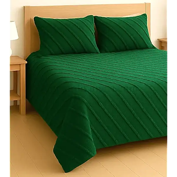 püsküllü yatak örtüsü seti – 3 parçalı %100 pamuk