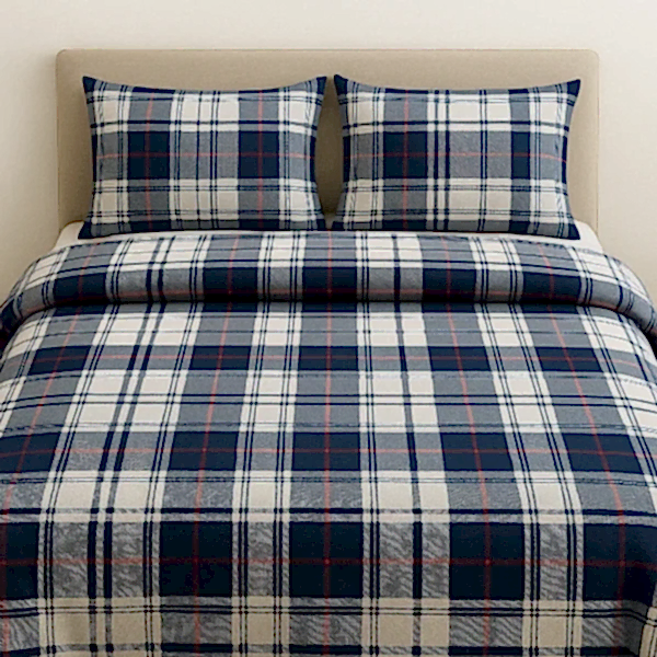 Arten modern pamuk nevresim takımı lacivert gri desenli - Yağmur Dikim Evi