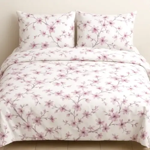 Ergül Çiçekli Pamuklu Nevresim Takımı