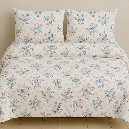 Esra Çiçekli Pamuklu Nevresim Takımı