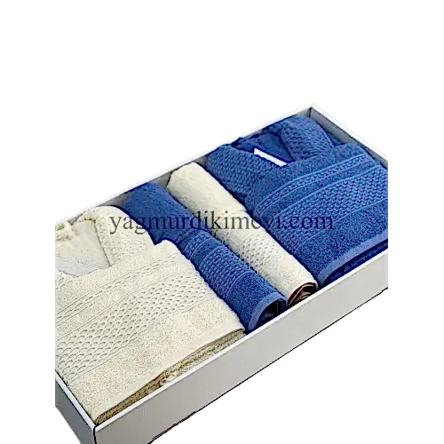  Lüks Aile Bornoz Seti – 2 Bornoz, 2 Büyük Havlu, 2 Baş Havlu, 2 Özel Banyo Sabunu
