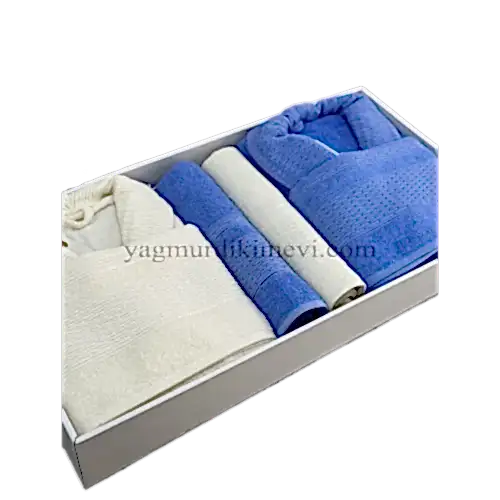  Lüks Aile Bornoz Seti – 2 Bornoz, 2 Büyük Havlu, 2 Baş Havlu, 2 Özel Banyo Sabunu