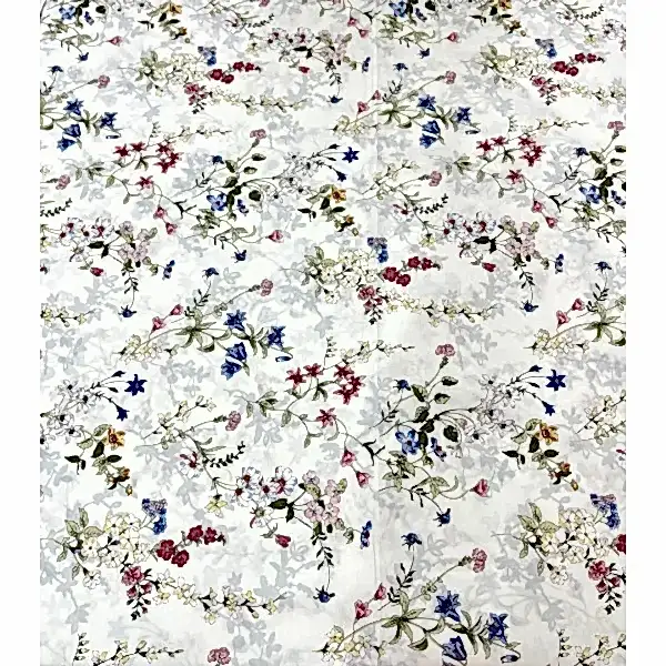 Tetra çiçekli pamuk nevresim takımı sarı mavi kırmızı desenli - Yağmur Dikim Evi