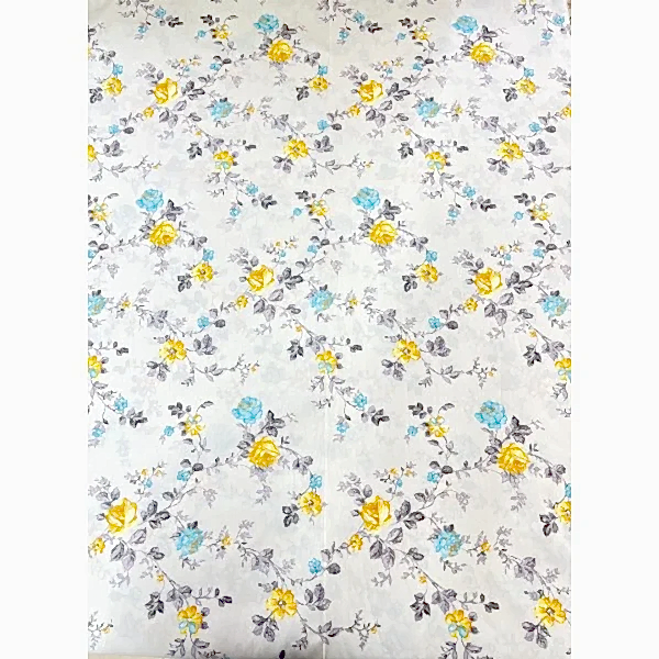 Senta Pamuklu Nevresim Takımı - Çiçek Desenli Sarı Mavi Senta çiçekli pamuk nevresim takımı sarı mavi desenli - Yağmur Dikim Evi