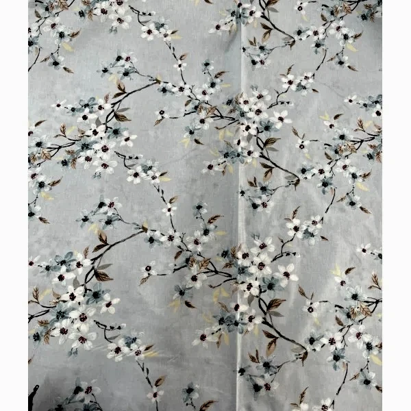 Ares Pamuklu Nevresim Takımı - Çiçek Desenli Gri Mavi Ares çiçekli pamuk nevresim takımı gri mavi desenli - Yağmur Dikim Evi